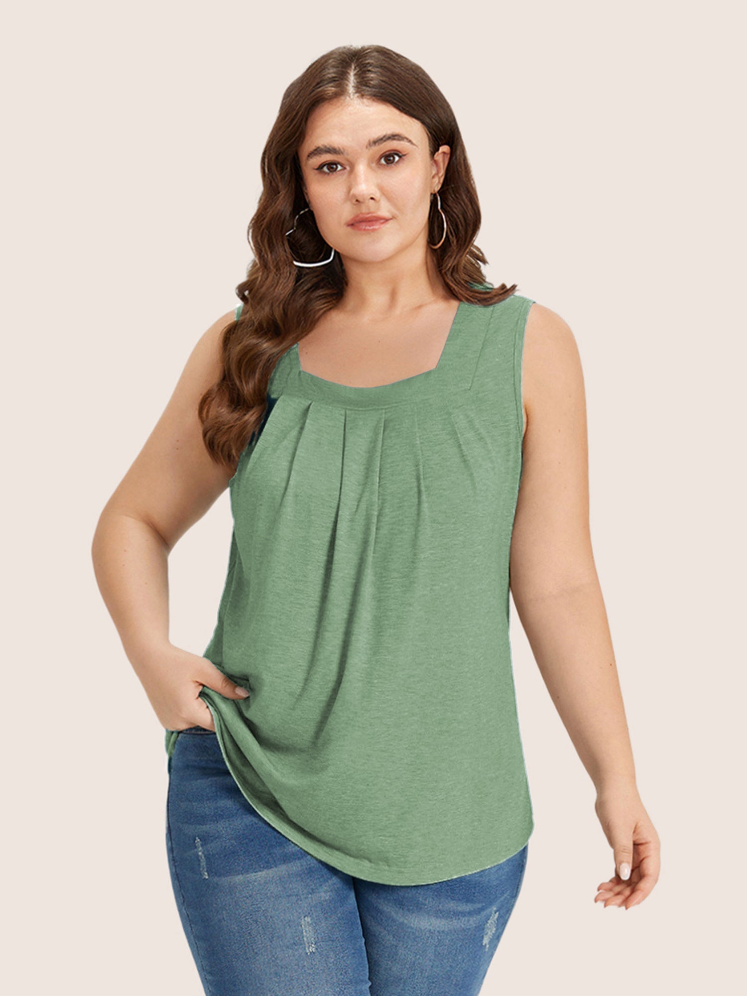 Plus Size Square-Neck Tank Top