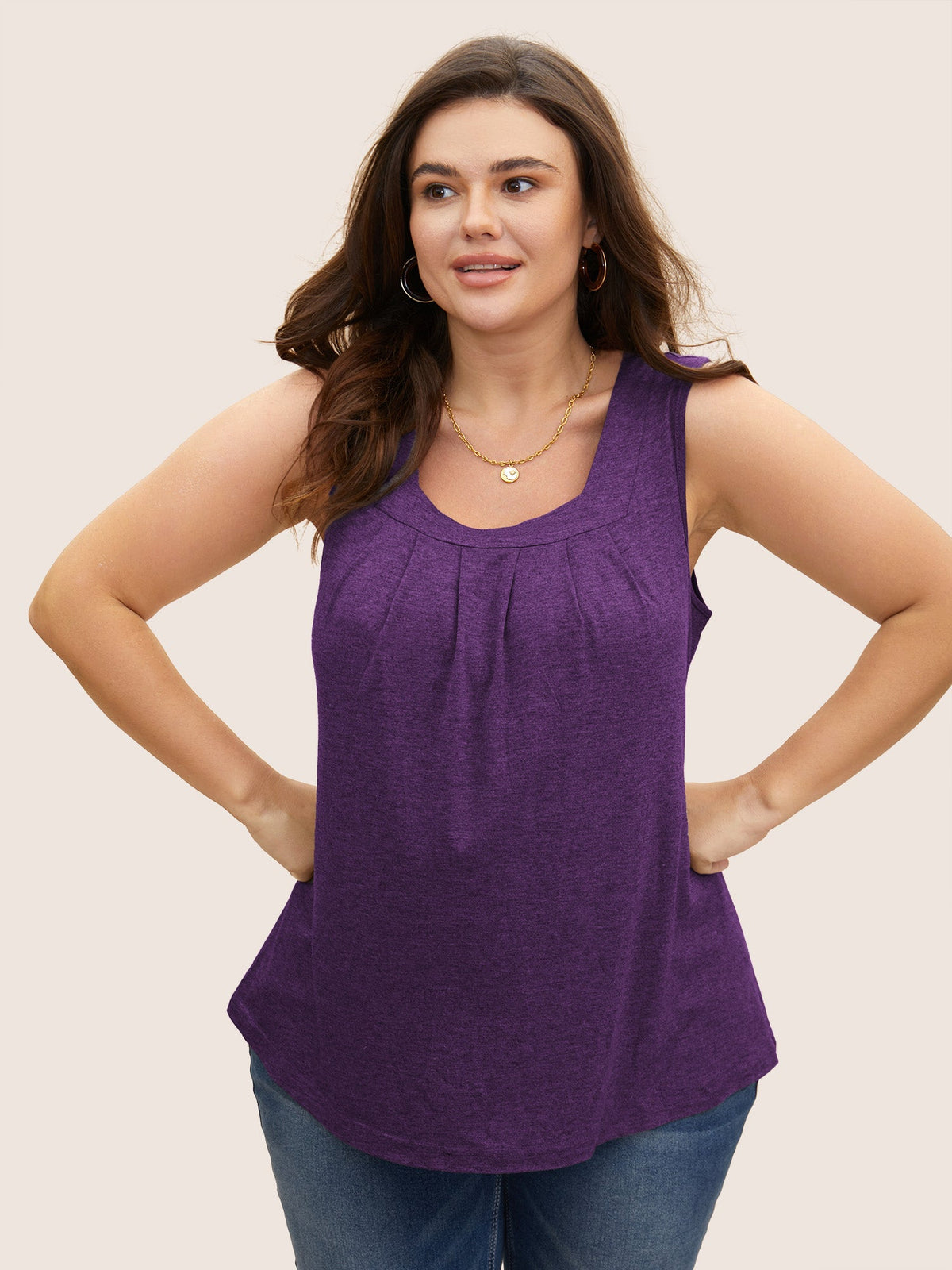 Plus Size Square-Neck Tank Top