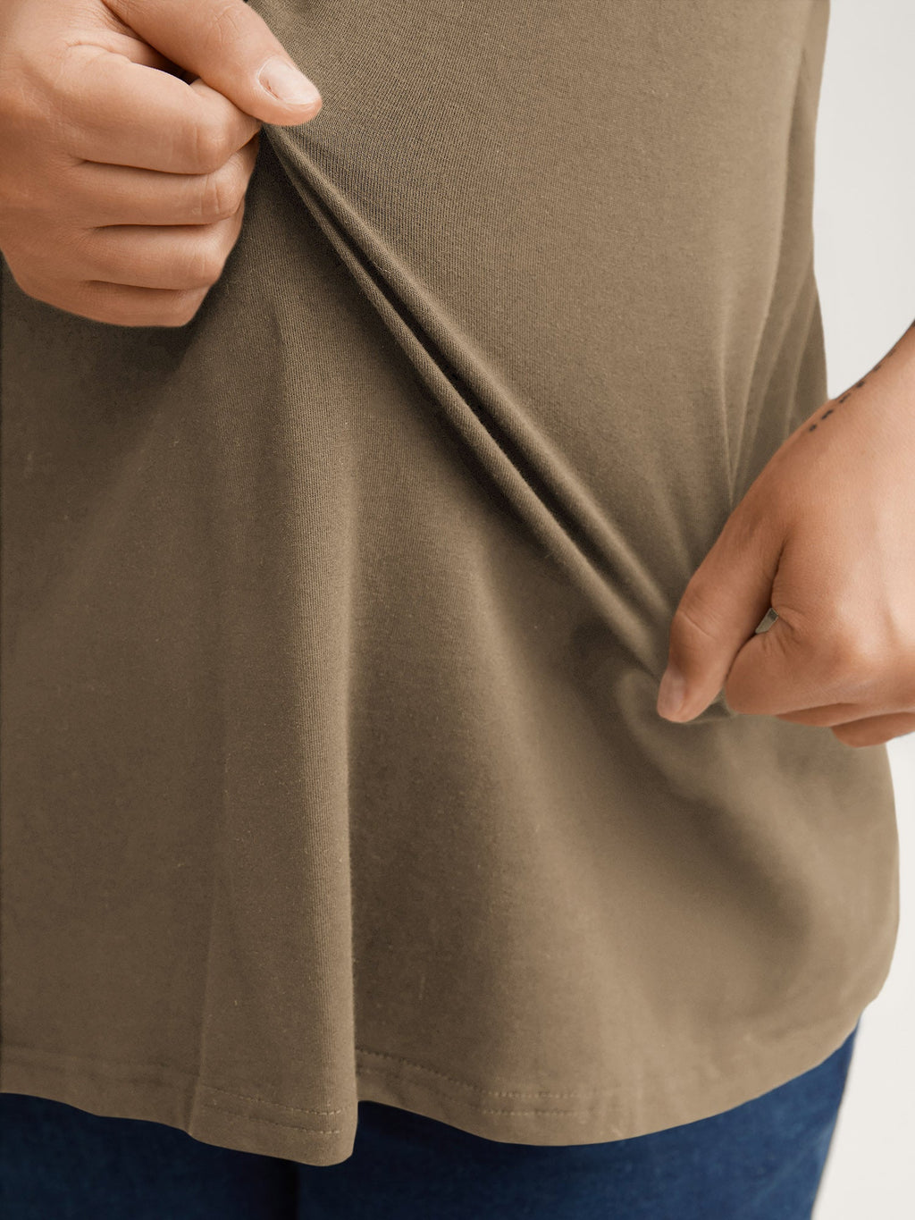 Plus Size Cotton V-Neck T-Shirt