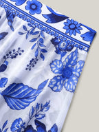 Plus Size Floral Swimsuit & Mesh Sarong Set