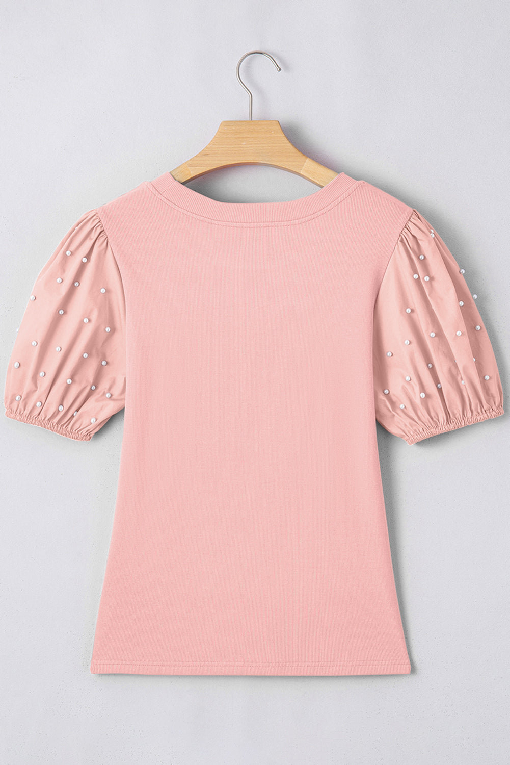 Women's Pearl Beaded Puff-Sleeve Knit Top