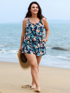 Plus Size Tropical Floral One-Piece Swimsuit
