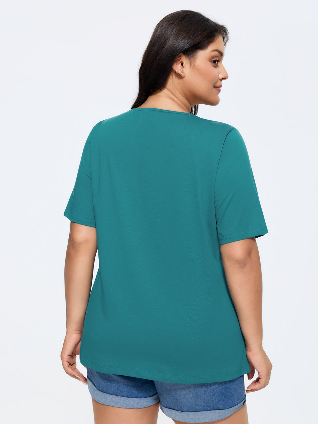 Plus Size Cotton V-Neck T-Shirt