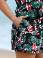 Plus Size Tropical Floral One-Piece Swimsuit
