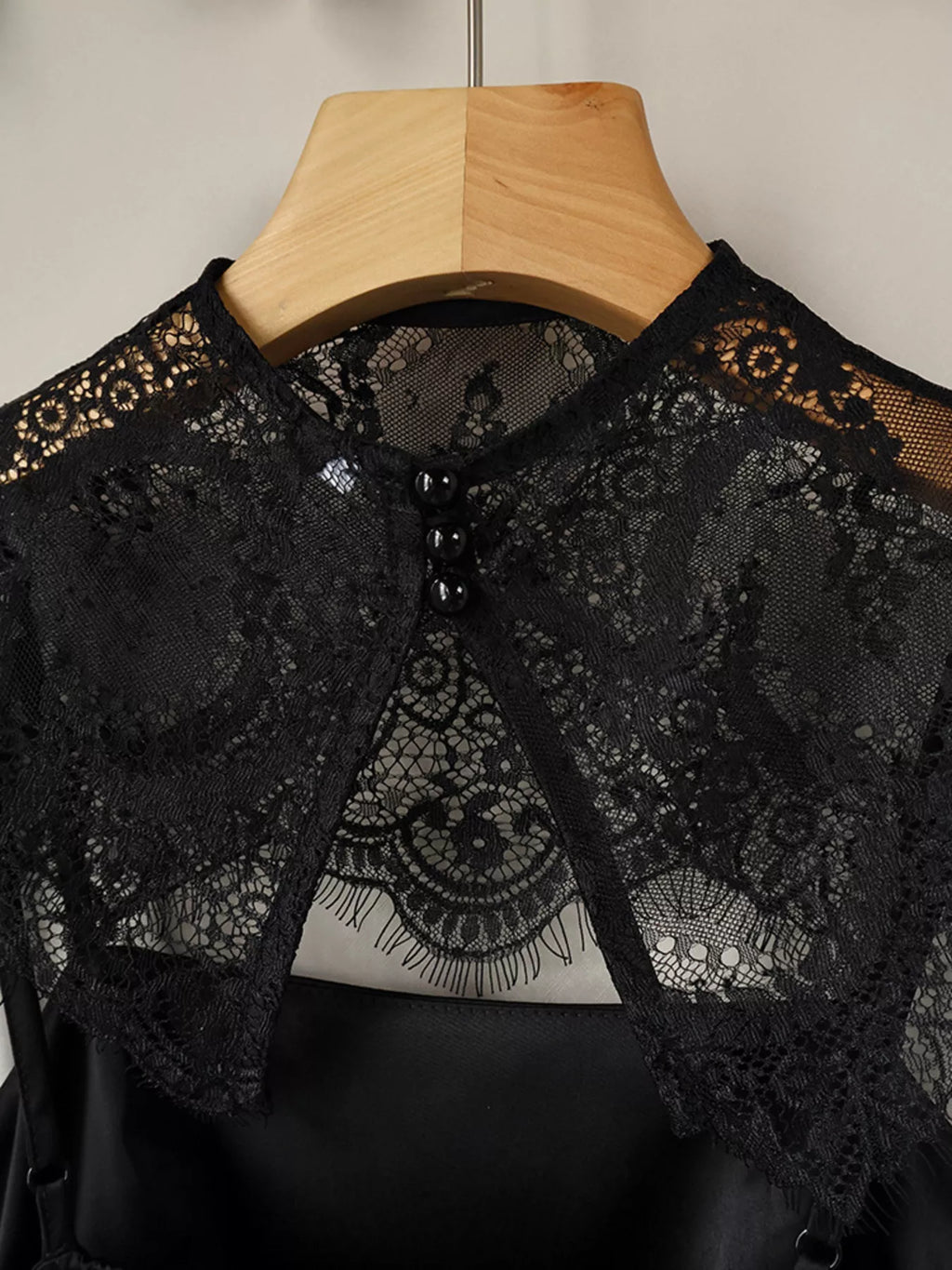 Women's Satin Mini Dress with Lace Cape