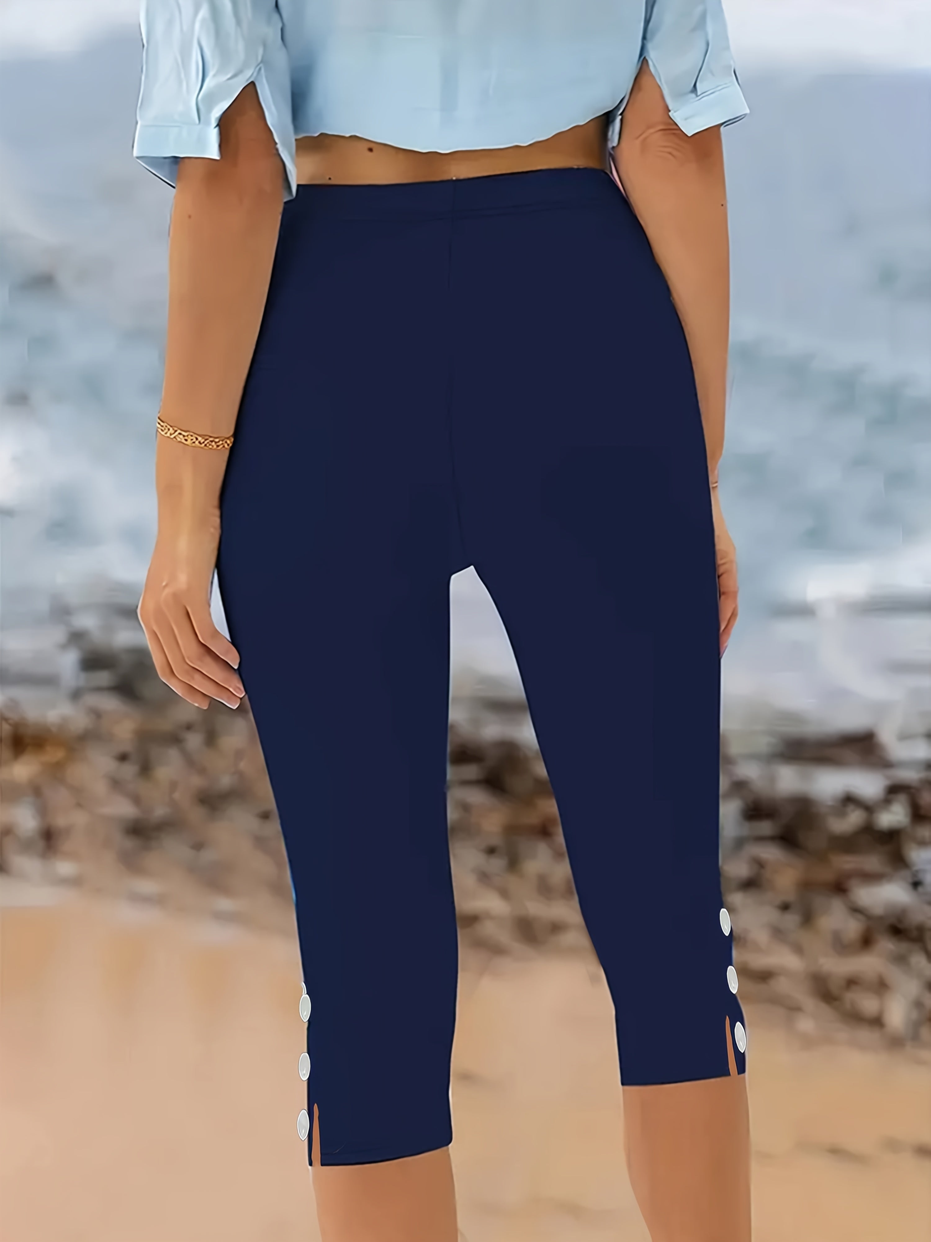Clara Stretch Capri Pants – Black