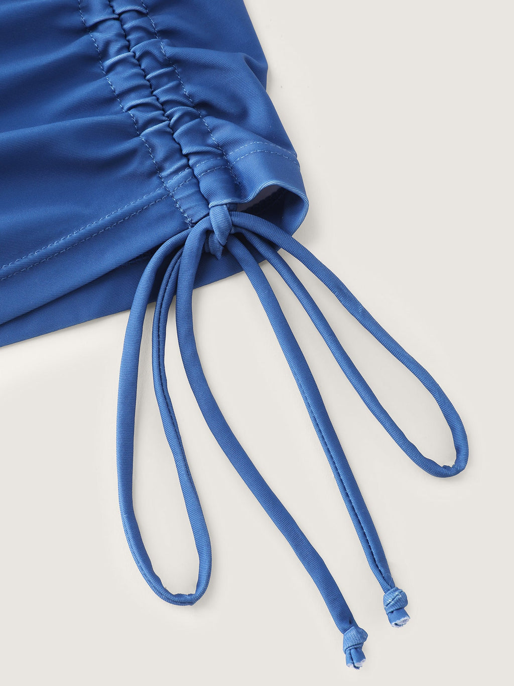 Plus Size Tropical Drawstring Swim Top