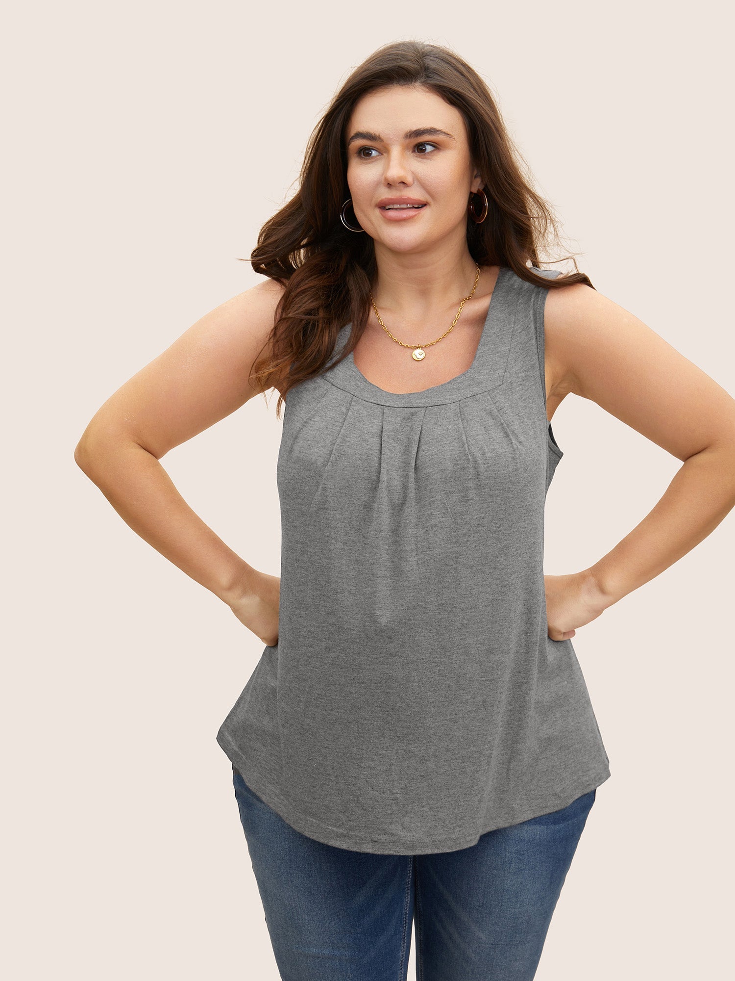 Plus Size Square-Neck Tank Top
