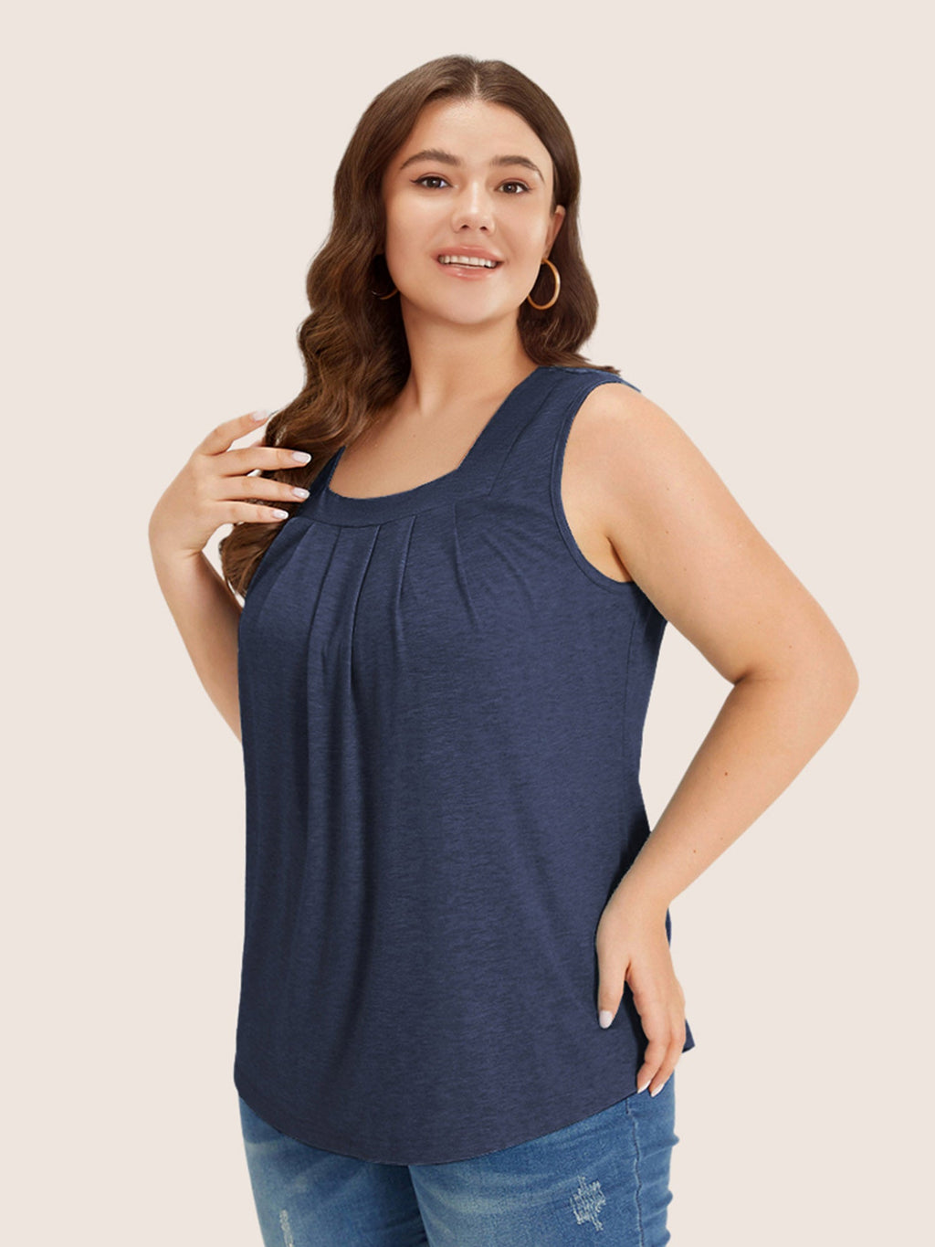 Plus Size Square-Neck Tank Top