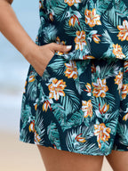 Plus Size Tropical Floral One-Piece Swimsuit