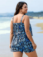 Plus Size Tropical Floral One-Piece Swimsuit