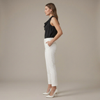 Women's High-Waisted Tailored Pants – White
