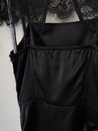 Women's Satin Mini Dress with Lace Cape