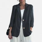 Tailored Linen-Blend Blazer