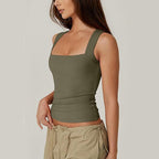 Square-Neck Slim-Fit Tank Top
