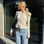Embroidered Lace Puff-Sleeve Blouse