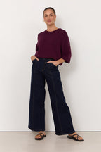 Adele Wide-Leg Jeans in Dark Denim by Aurelia Sun