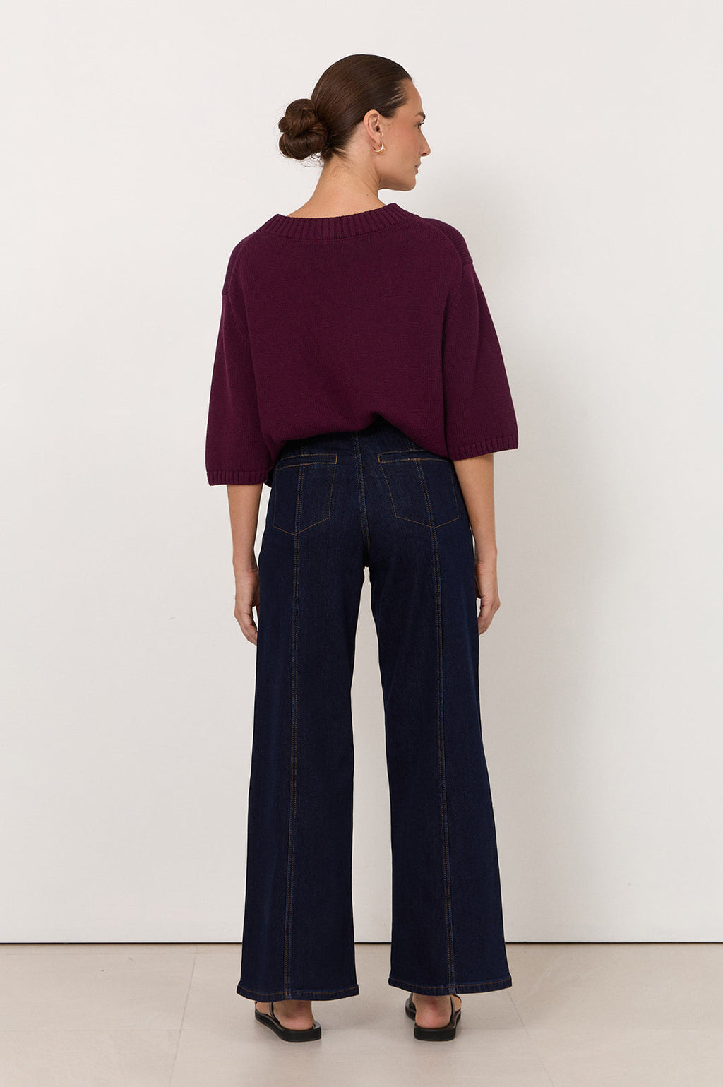 Adele Wide-Leg Jeans in Dark Denim by Aurelia Sun