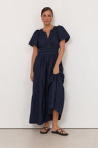 Eliana Lightweight Denim Maxi Dress in Denim by Aurelia Sun