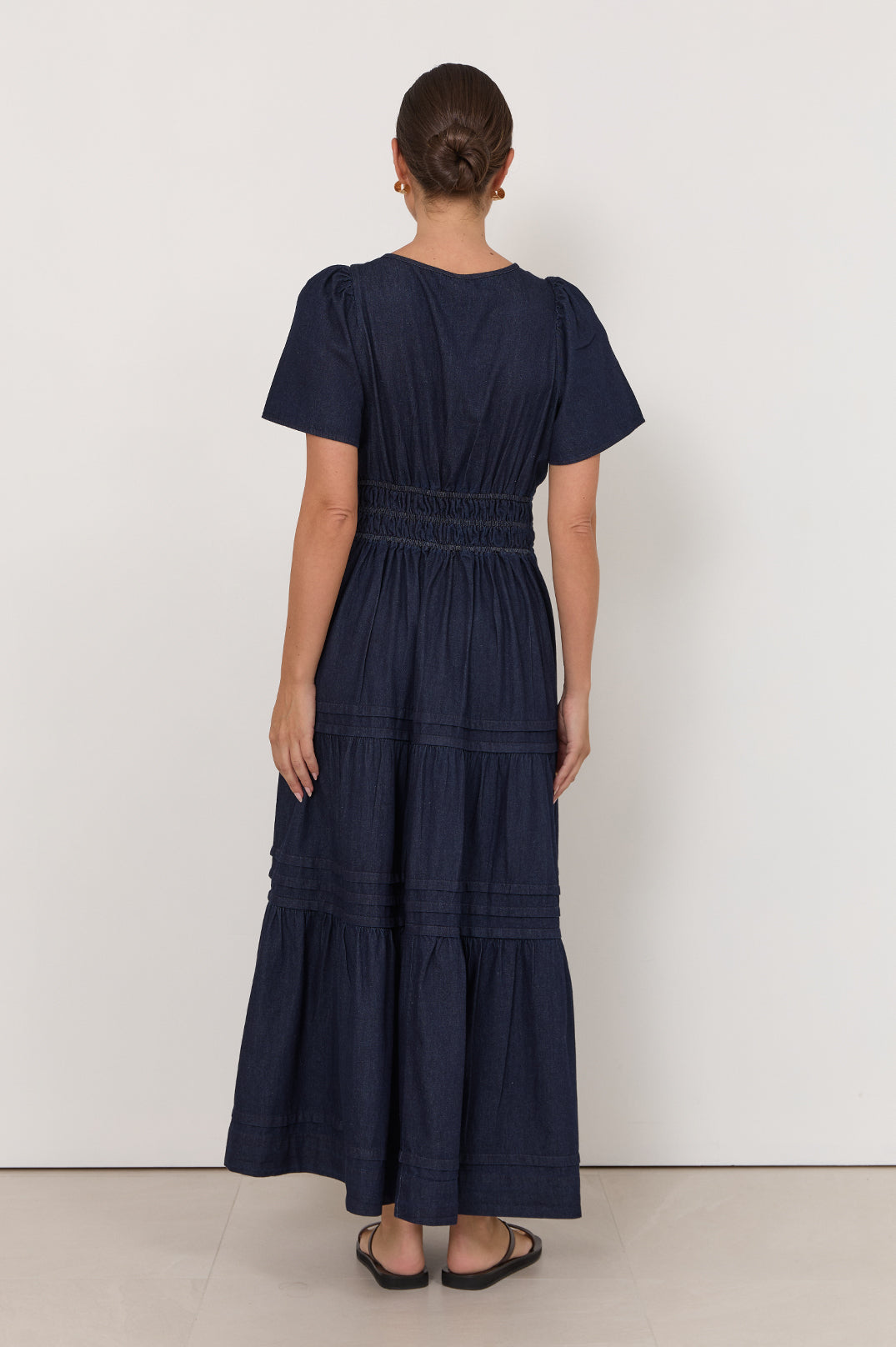 Eliana Lightweight Denim Maxi Dress in Denim by Aurelia Sun