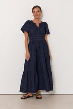 Eliana Lightweight Denim Maxi Dress in Denim by Aurelia Sun