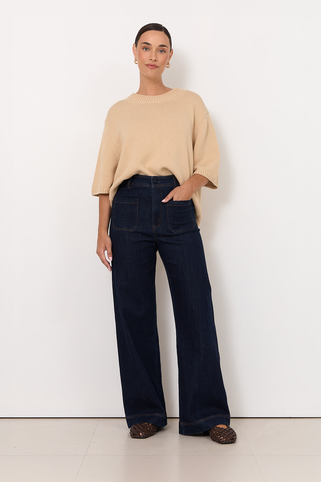 Lucy Straight-Leg Jeans in Denim by Aurelia Sun