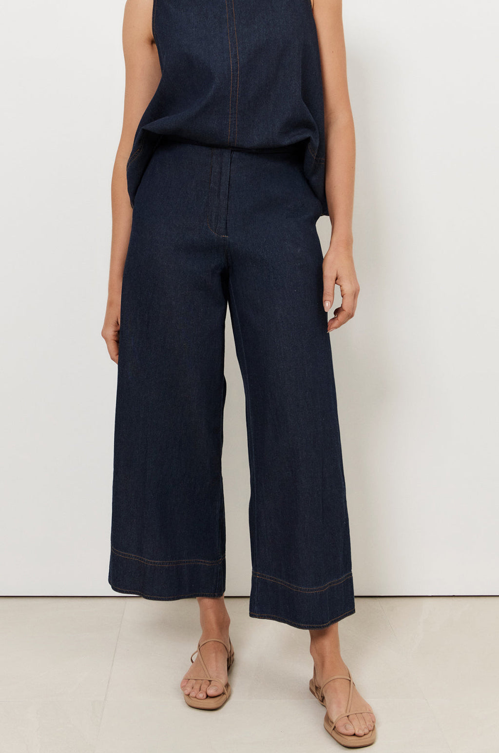 Agatha Cropped Lightweight Jeans in Denim by Aurelia Sun