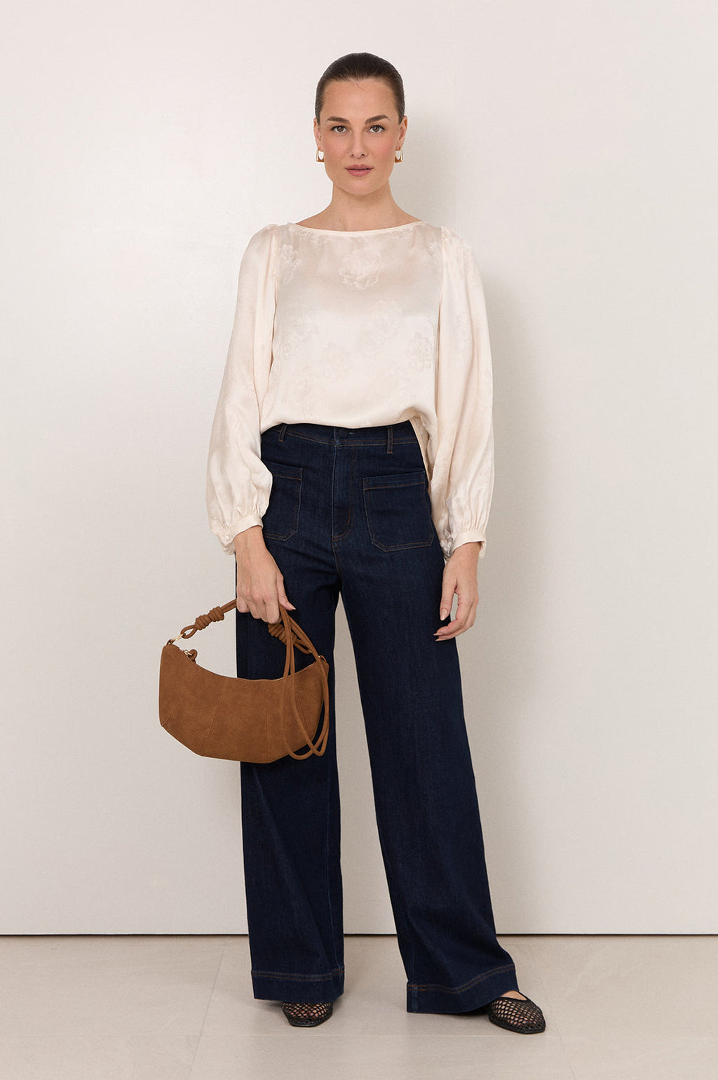 Lucy Straight-Leg Jeans in Denim by Aurelia Sun