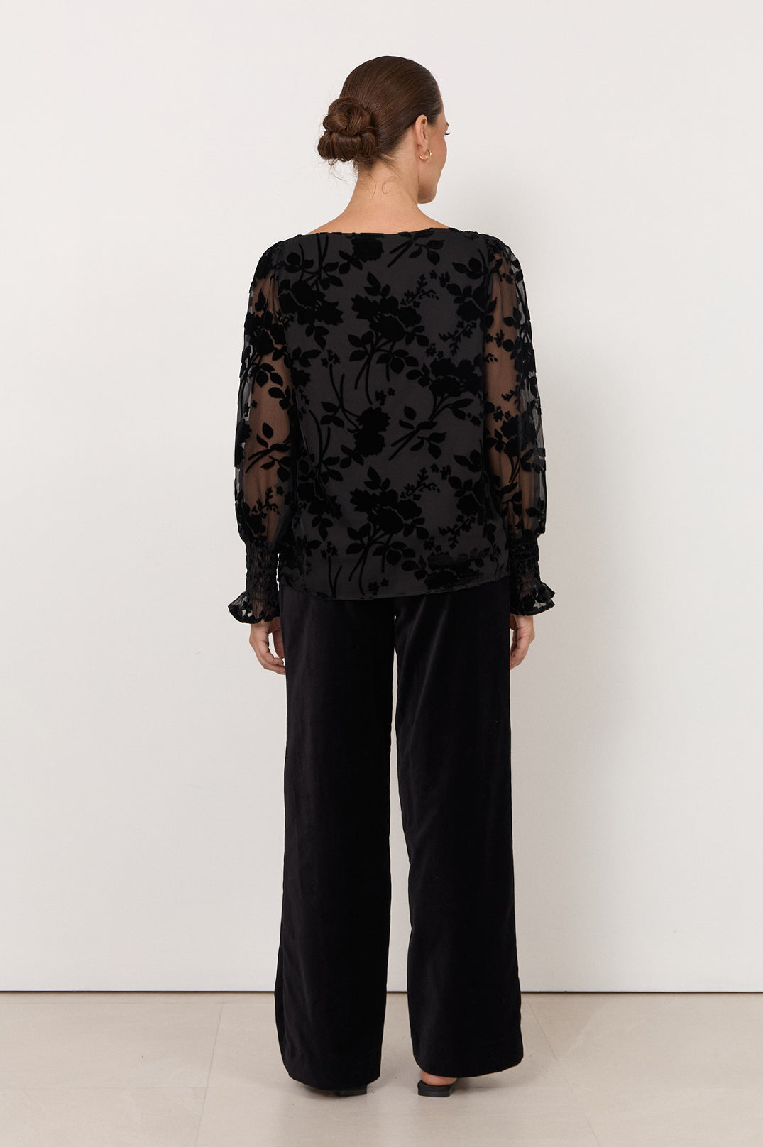 Clover Burnout Long-Sleeve Top by Aurelia Sun