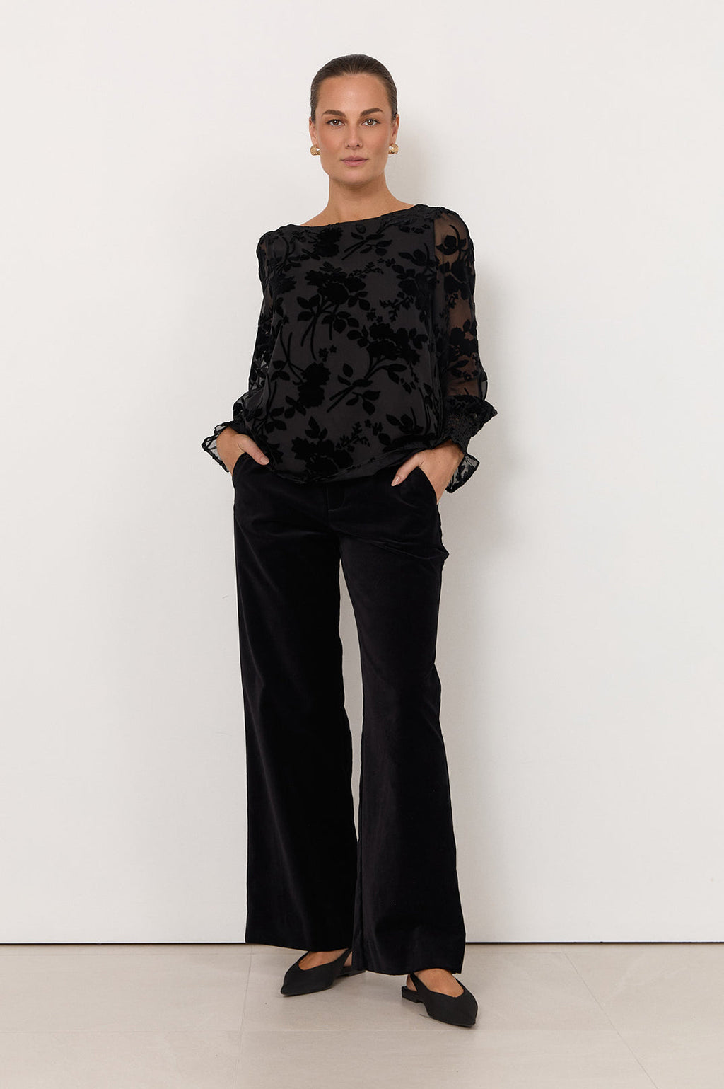 Clover Burnout Long-Sleeve Top by Aurelia Sun
