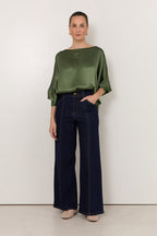 Adele Wide-Leg Jeans in Dark Denim by Aurelia Sun