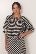 Yasmine Gingham Raglan Blouse by Aurelia Sun
