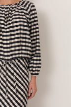 Yasmine Gingham Raglan Blouse by Aurelia Sun