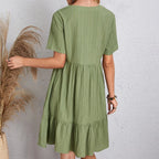 Ruffle V-Neck Mini Dress