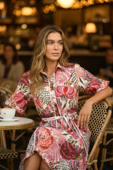 Leah Floral Midi Shirt Dress – Multi