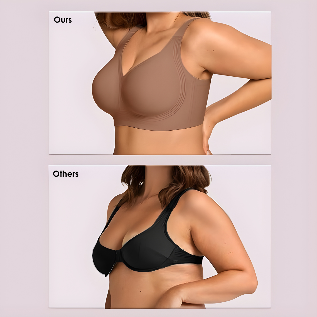 Elara Seamless Wireless Support Bra – Brown