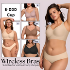 Elara Seamless Wireless Support Bra – Black