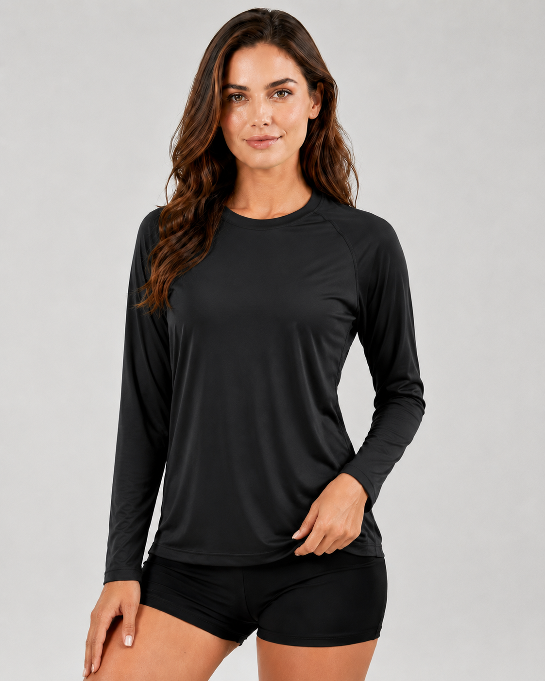 Aurelia Sun Lightweight Swim Sun Tee – Black, AU 6