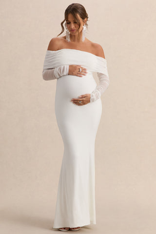 Seraphine Maternity Bardot Maxi Dress