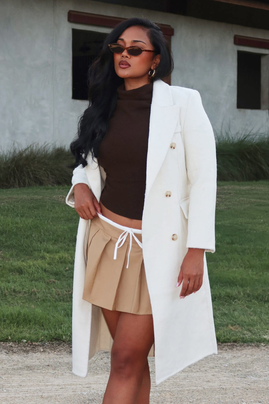 Belted Trench Coat — Oat