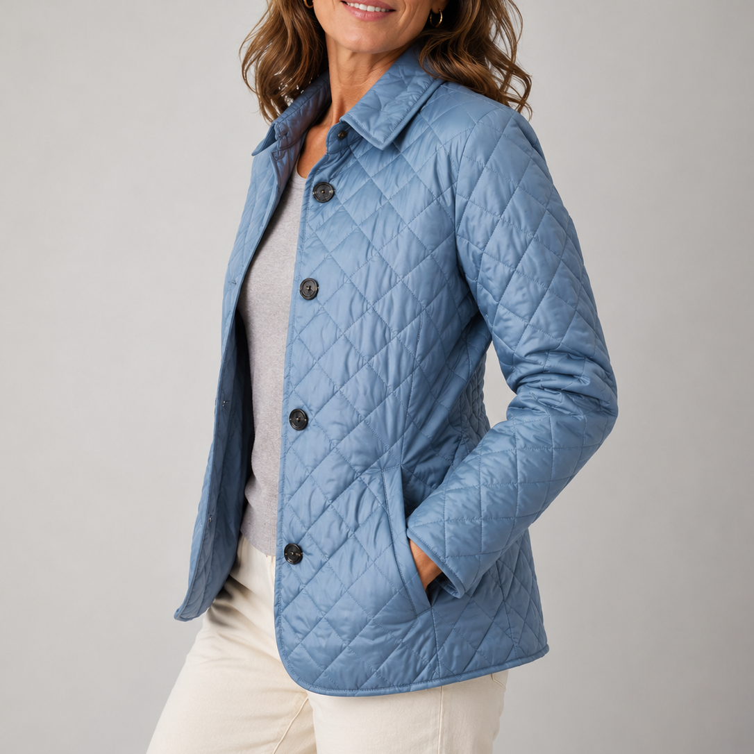 Kelley Lightweight Quilted Jacket in Khaki by Aurelia Sun