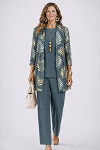 Iris Three Piece Resort Set in Vintage Teal by Aurelia Sun