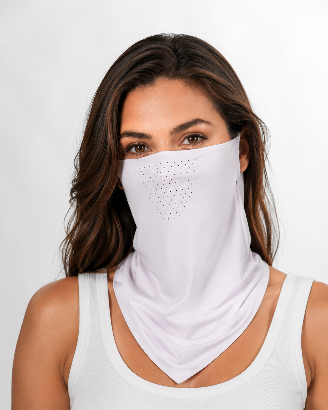 Aurelia Sun Ear Loop Face Veil – White