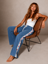 Star Stripe Racer Wide Leg Jeans