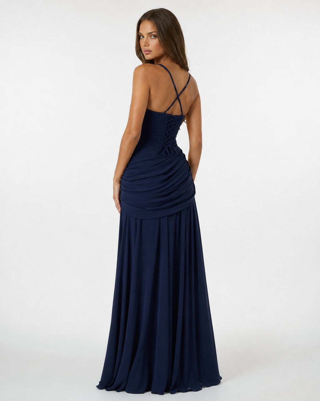 Phoebe Ruched Square-Neck Maxi Dress – product view