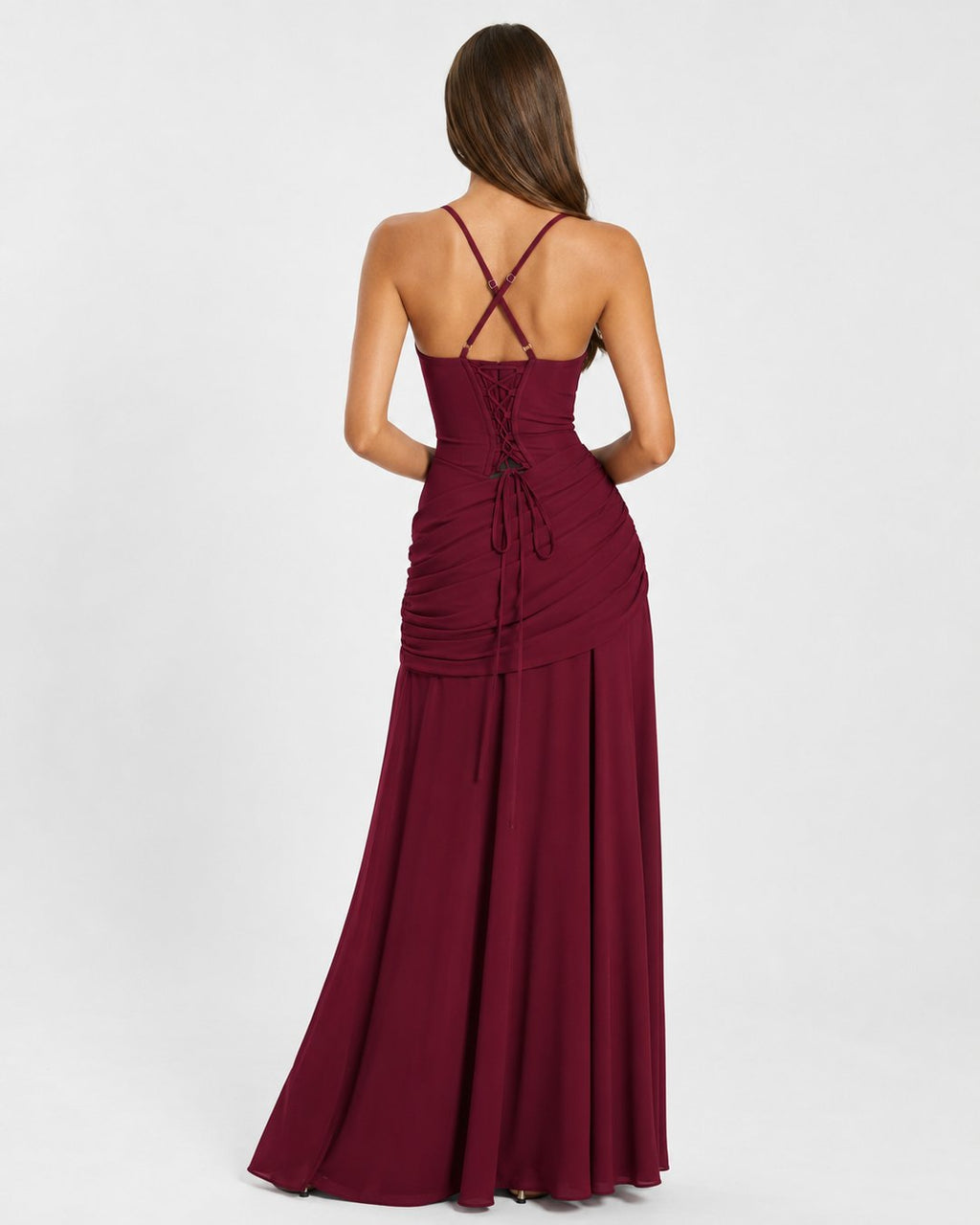Phoebe Ruched Square-Neck Maxi Dress – product view