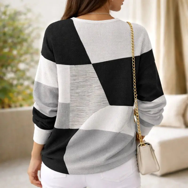 Monochrome Waffle-Knit Jumper