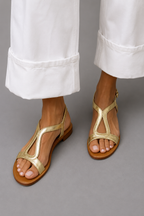 Ludovica Leather Summer Sandals – Blue