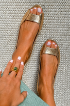 Adelina Colourful Summer Sandals in Gold by Aurelia Sun