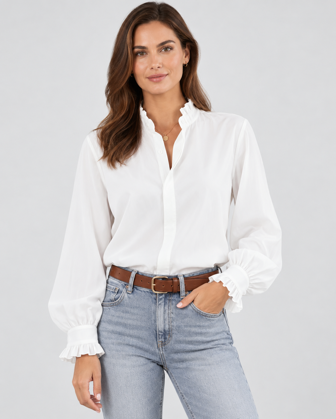 Luna Long-Sleeve Relaxed Blouse